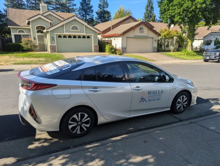 Walls Phlebotomy mobile phlebotomy vehicle for in-home blood draws in Roseville CA